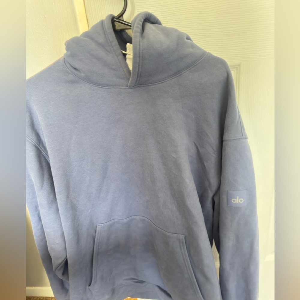 ALO Yoga Men's Sky Blue Pullover Hoodie